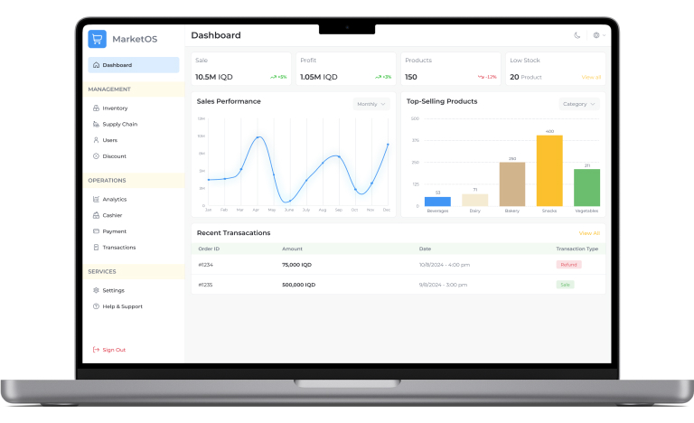 marketOS - mockup